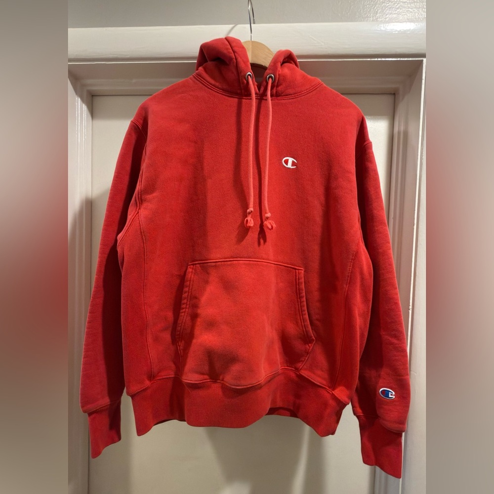 Reverse Weave CHAMPION Hoodie Sweatshirt, Red, Large Heavyweight